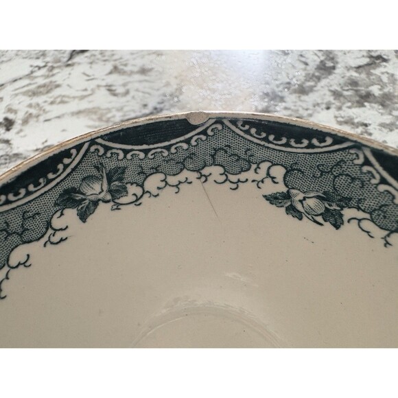 PV France Quimper Style Scenic Teacup Saucer Rare HTF Birds and Flowers SEE Pics - Picture 6 of 11